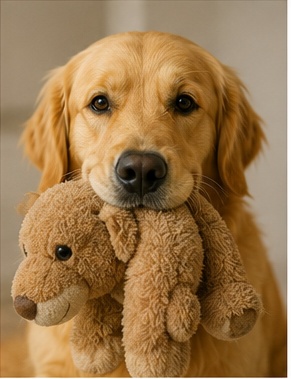 Golden com brinquedo